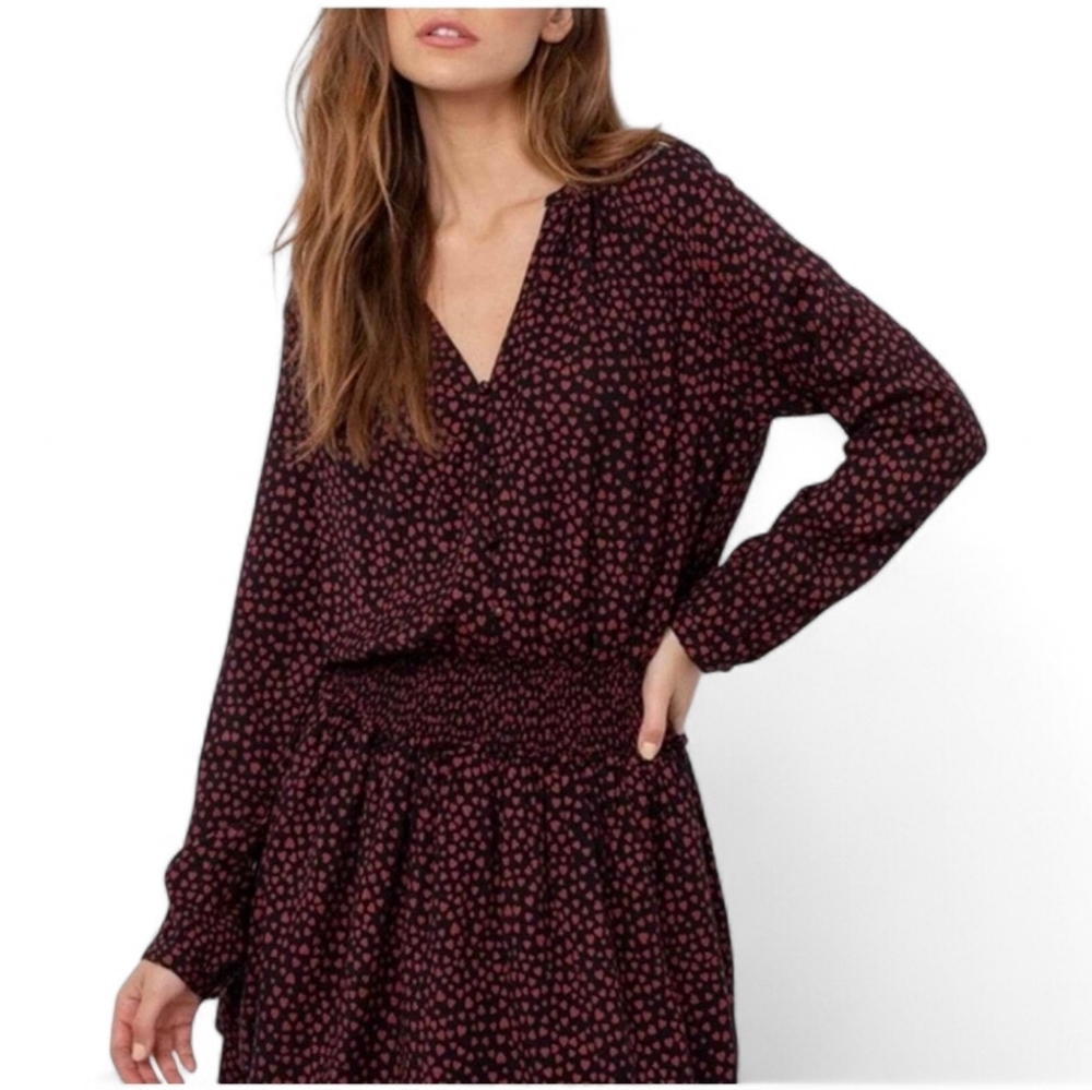 NWT RAILS Jasmine Hearts Smocked Waist Long Sleeve Dress - XL